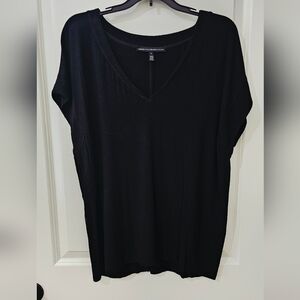 White House Black Market Black V-Neck Short Sleeve Top